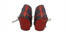 For Royal Enfield Classic 650 Genuine Leather Pannier Saddle Bags Red Black and Mounting - SPAREZO